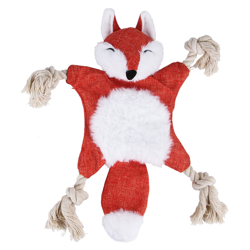 New Plush Squeaky Dog Toy - Realistic Fox & Squirrel