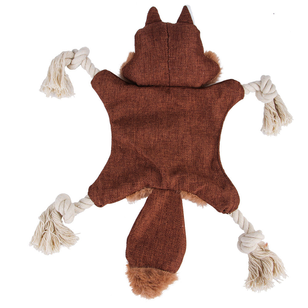 New Plush Squeaky Dog Toy - Realistic Fox & Squirrel