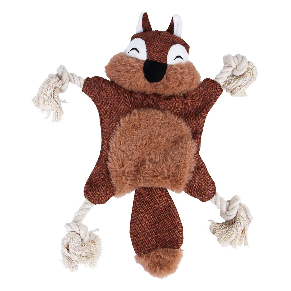 New Plush Squeaky Dog Toy - Realistic Fox & Squirrel